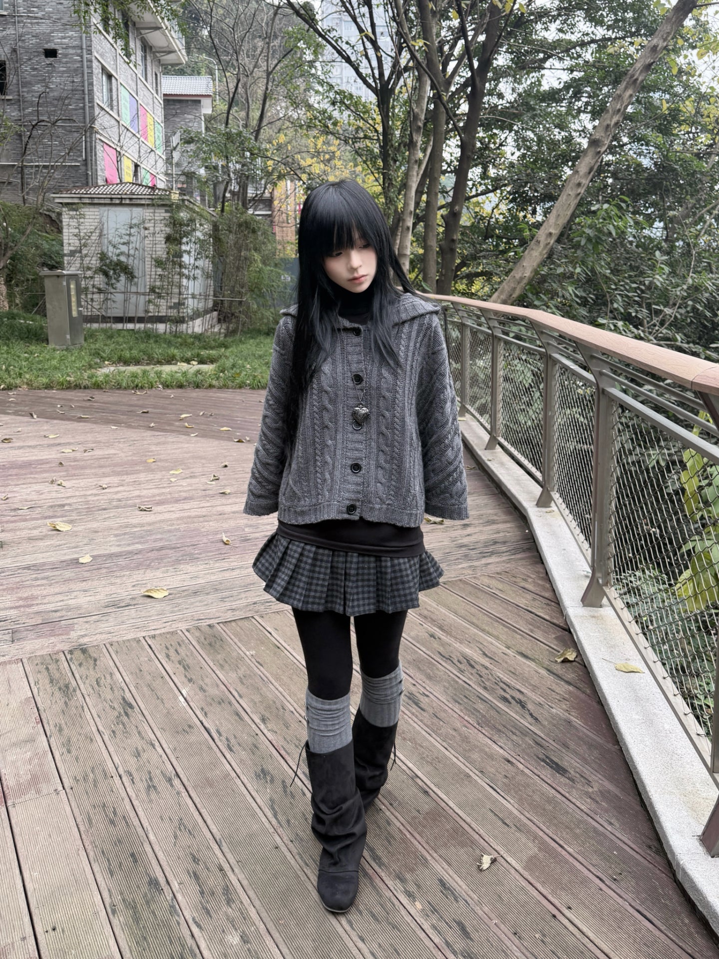 Vintage Knit Hooded Batwing Cape Sweater