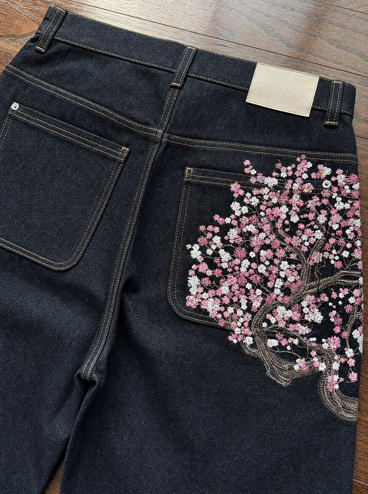 Cherry Blossom Set — Cherry Blossom Jeans — back pocket detail