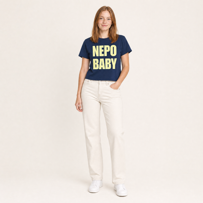 Nepo Baby Baby Tee — Nepo Baby - Navy — full-body fit