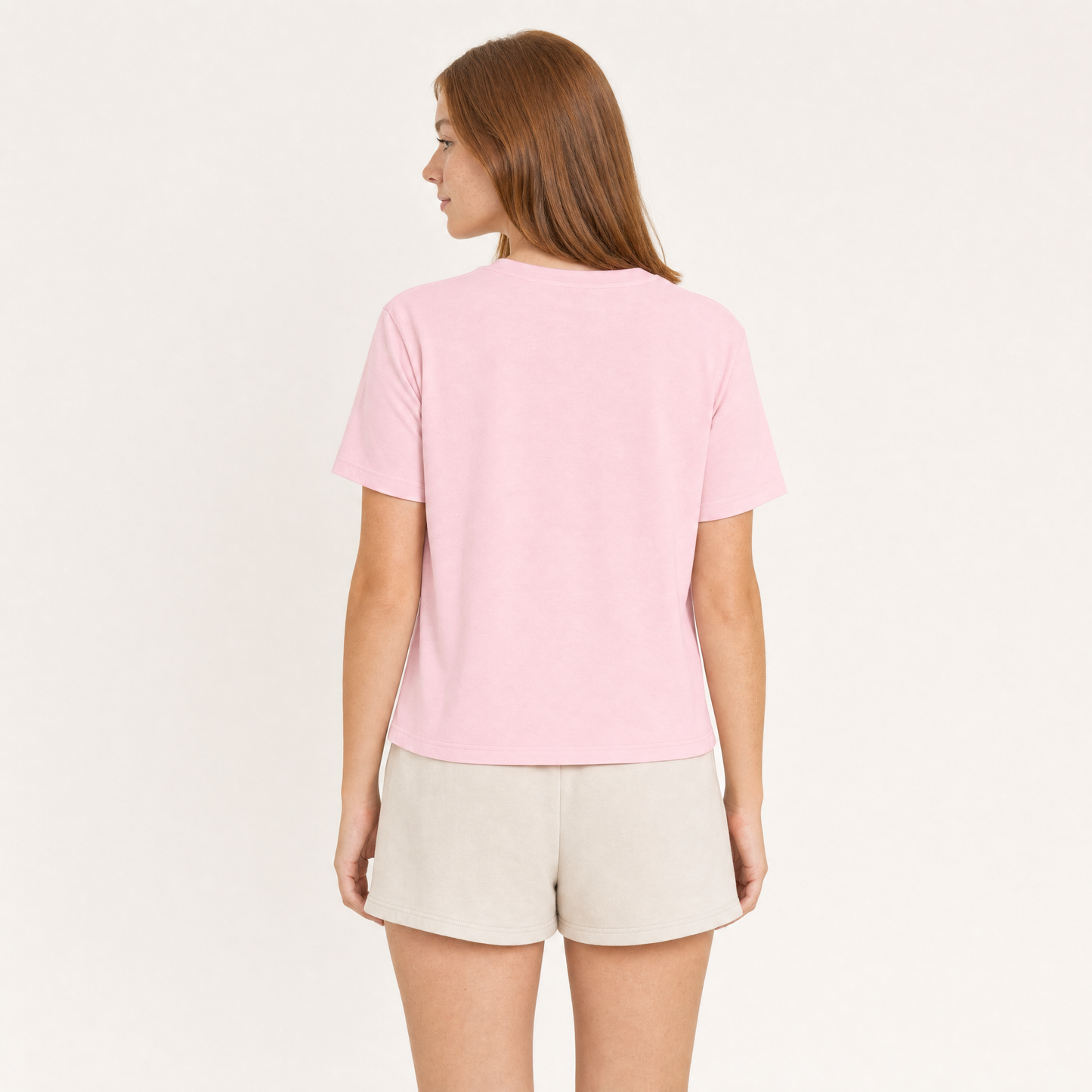 Nepo Baby Baby Tee — Nepo Baby - Pink — back view on model