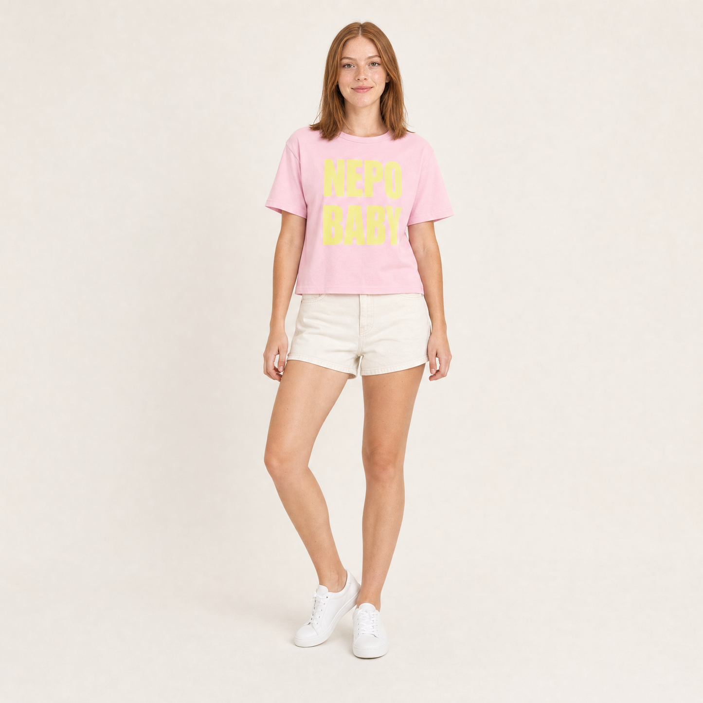 Nepo Baby Baby Tee — Nepo Baby - Pink — full-body fit